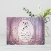 Magische Lavendel Fairy Lights bruiloft Save The Date (Staand voorkant)