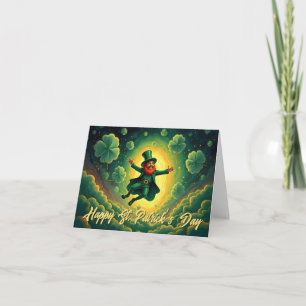 Magische Leprechaun St. Patrick's Day Kunst Bedankkaart