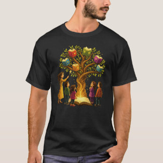 Magische leraar en leerlingen die Boom der Kennis- T-shirt