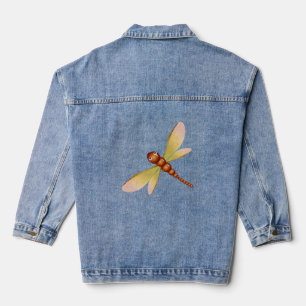 Magische libel gemaakt van kastanje en esdoorn denim jacket
