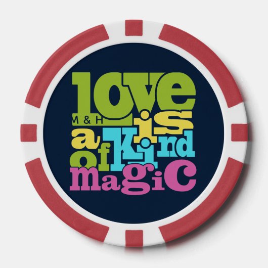 Magische Liefde aangepaste monogram poker chips (Voorkant)