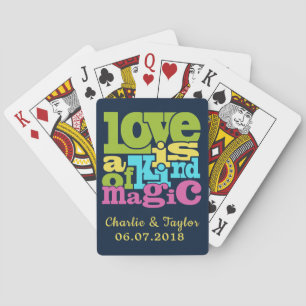 Magische liefde aangepaste namen & datum speelkaar pokerkaarten