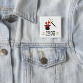 Magische liefde - zwart vierkante button 5,1 cm (In situ)