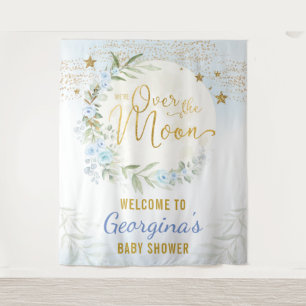 Magische maan Stars Blue Gold Baby Welkom Wandkleed