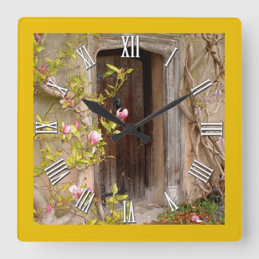 Magische magnolida Garden & Geheime deur Vierkante Klok (Voorkant)