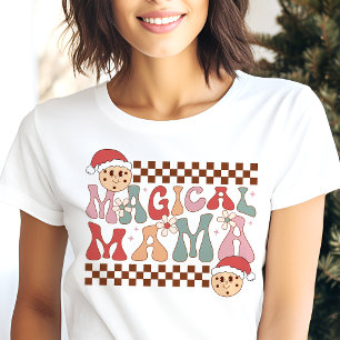 Magische Mama Retro Kerstmis Tri-Blend Shirt