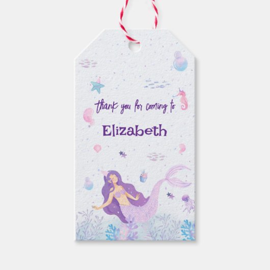 Magische Mermaid Kinderverjaardag Cadeaulabel (Voorkant)