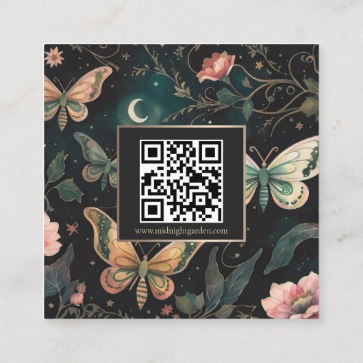 Magische Midnight Garden Dank u korting Kaart Vierkante Visitekaartje (Achterkant)