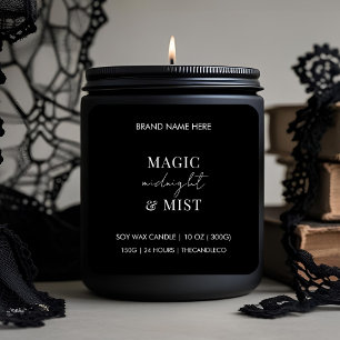 Magische Midnight & Mist kaars label Custom Blac