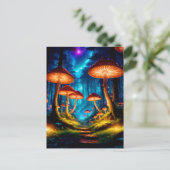 Magische Midnight Mushroom Forest Briefkaart (Staand voorkant)
