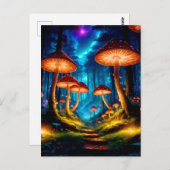 Magische Midnight Mushroom Forest Briefkaart (Voorkant / Achterkant)