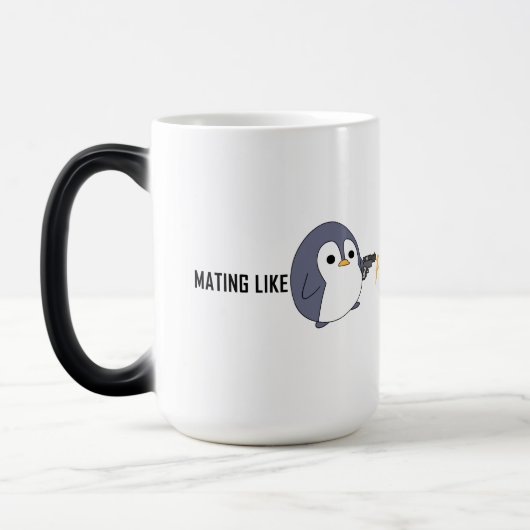 Magische Mok "Paring like Psychotic Penguins" (Links)