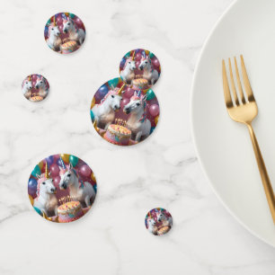 Magische momenten: een witte eenhoorns 'verjaardag confetti