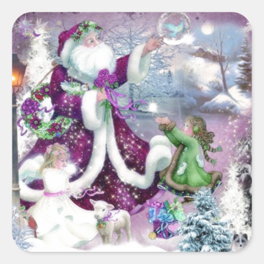 Magische momenten vierkante sticker (Voorkant)