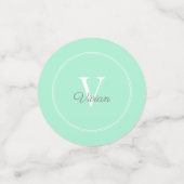 Magische Monogram Mint Foto Verjaardag Confetti (Kleine voorkant)