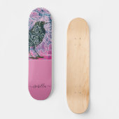 Magische monogram Raven Runestone Skateboard (Voorkant)
