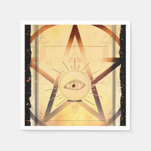 Magische Mystieke Bijeenkomst Waarzegster Oog Fees Servet