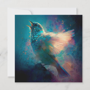 Magische mystische zangvogel die zijn lied zingt