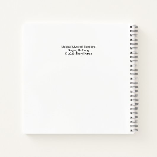 Magische mystische zangvogel die zijn lied zingt notitieboek (Achterkant)