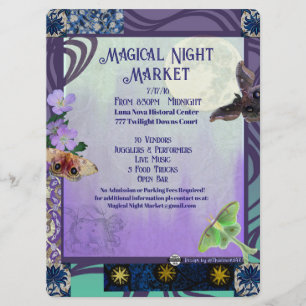 Magische Nachtmarkt Evenementen Flyer Save The Date