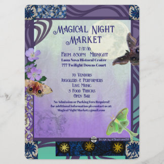 Magische Nachtmarkt Evenementen Flyer Save The Date