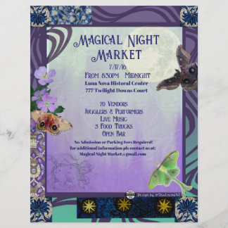 Magische Nachtmarkt Evenementenflyer Briefhoofd