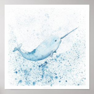 Magische Narwal- 12x12 Kunstprint Poster