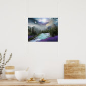 Magische Natuur Landschap met Russisch water Poster (Keuken)