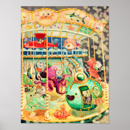Magische Nautical Carrousel Poster