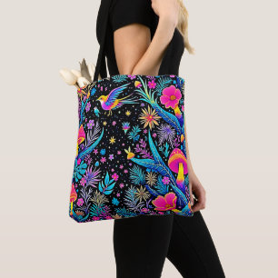 Magische Neon Forest Night Dream Design Draagtas