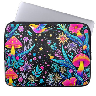 Magische Neon Forest Night Dream Design Laptop Sleeve