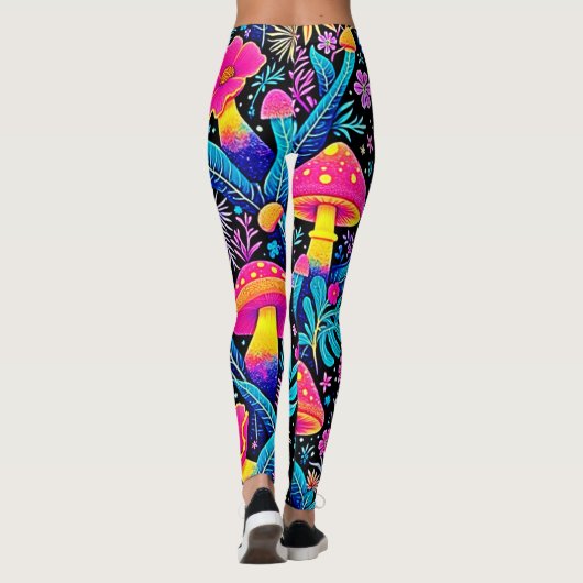 Magische Neon Forest Night Dream Design Leggings (Achterkant)
