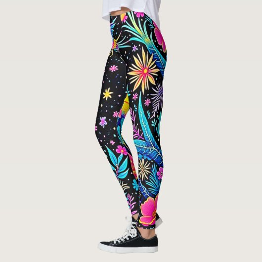 Magische Neon Forest Night Dream Design Leggings (Links)