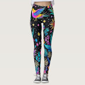 Magische Neon Forest Night Dream Design Leggings (Voorkant)