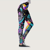 Magische Neon Forest Night Dream Design Leggings (Rechts)