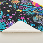 Magische Neon Forest Night Dream Design Sherpa Deken (3/4)