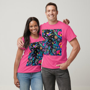 Magische Neon Forest Night Dream Design T-shirt