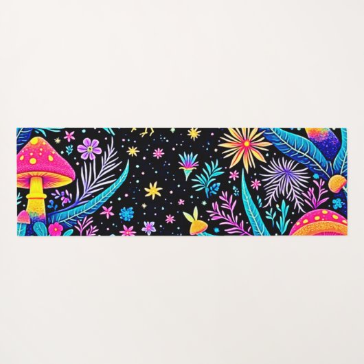 Magische Neon Forest Night Dream Design Yogamat (Achterkant (horizontaal))
