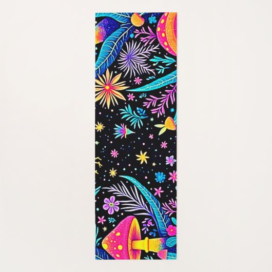 Magische Neon Forest Night Dream Design Yogamat (Achterkant)