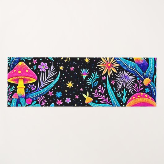 Magische Neon Forest Night Dream Design Yogamat (Voorkant (horizontaal))