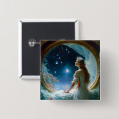 Magische Night Scene Fantasy Art Vierkante Button 5,1 Cm (Voorkant /achterkant)