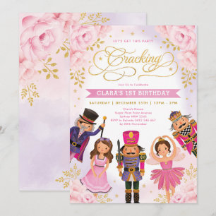 Magische Notenkraker Blush Gouden Bloemen Meisje V Kaart