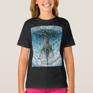 Magische Ondersteboven Regenboog Boomhut T-shirt