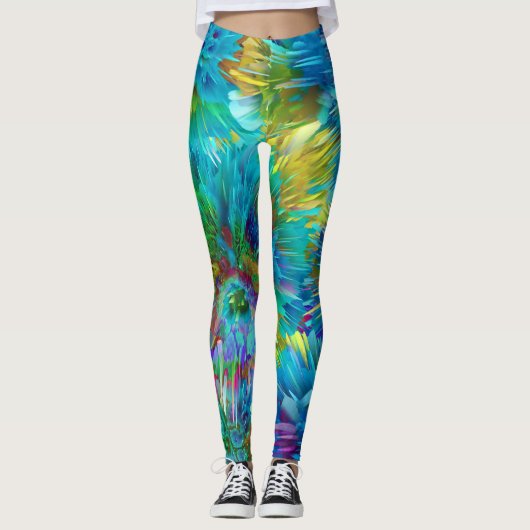 Magische onderwaterkleurige kleuren  leggings (Voorkant)