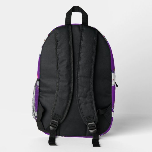 Magische Paarse eenhoornparadijs Bedrukte Rugzak (Achterkant)