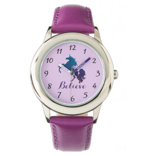 Magische Paarse en Blauwe Kweek Eenhoorn   Geloof Horloge