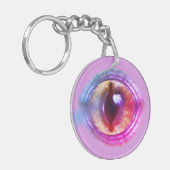Magische Paarse Fantasy Dragon's oog Sleutelhanger (Voorkant Links)