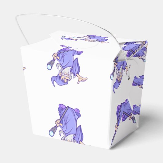 Magische paarse tovenaar tovenaar tovenaar tovenaa bedankdoosjes (Achterkant)