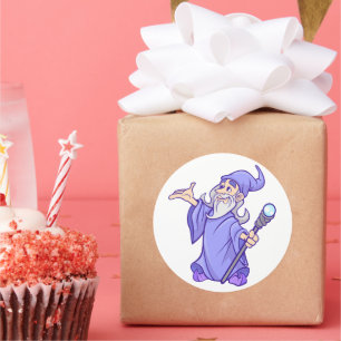 Magische paarse tovenaar tovenaar tovenaar tovenaa ronde sticker