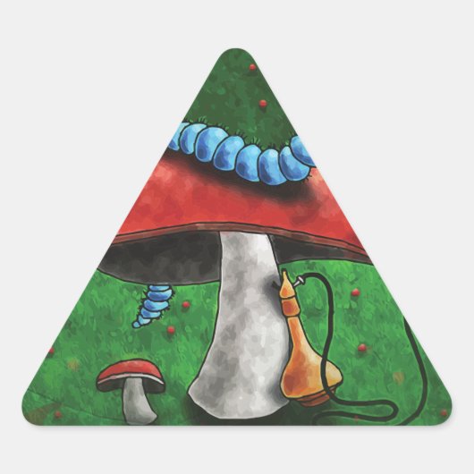 Magische paddenstoel driehoek sticker (Voorkant)